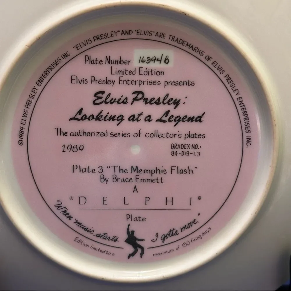 Elvis Presley Delphi 1989 Legend Plate 3
